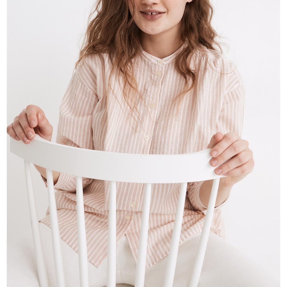 [NWT] Madewell Striped Banded Collar Tunic - Picture 2 of 5